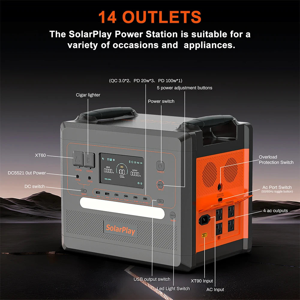 High-Capacity Portable Power Station for Camping