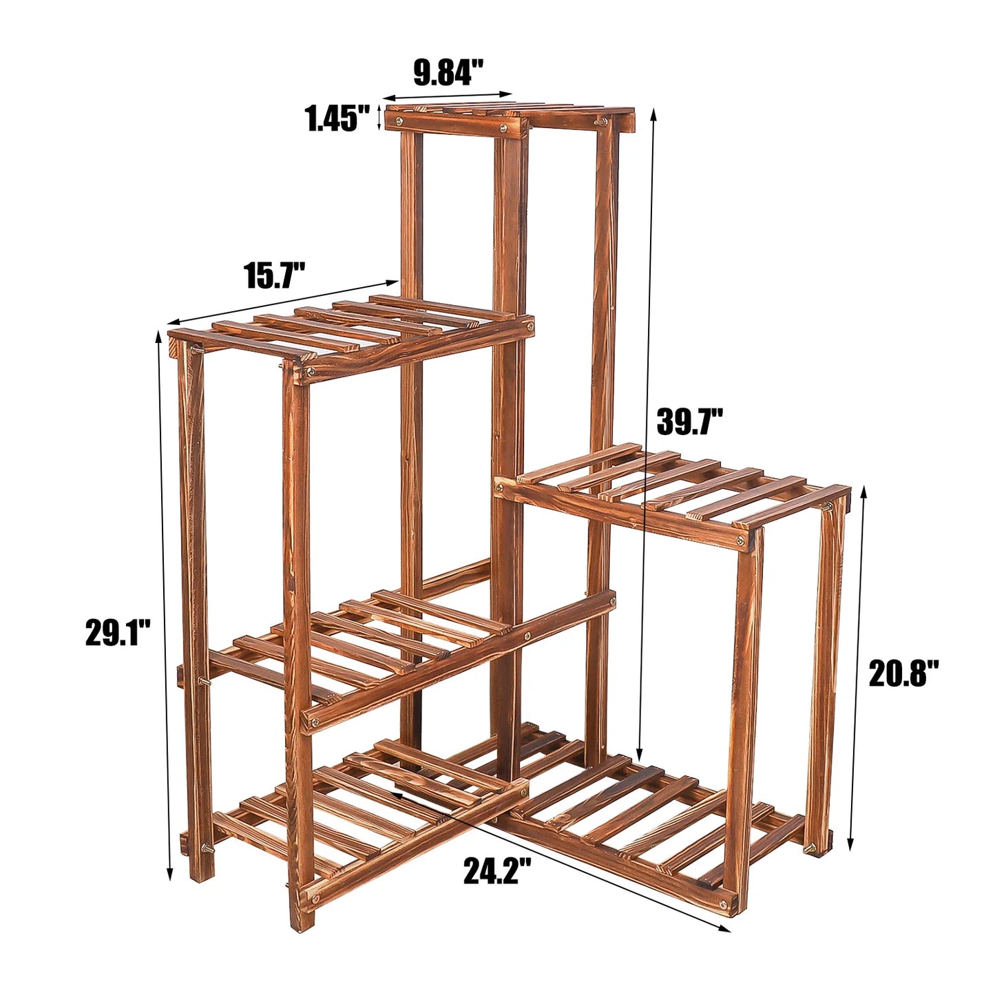 Wooden Plant Corner Stand 6 Tier Indoor Outdoor Display