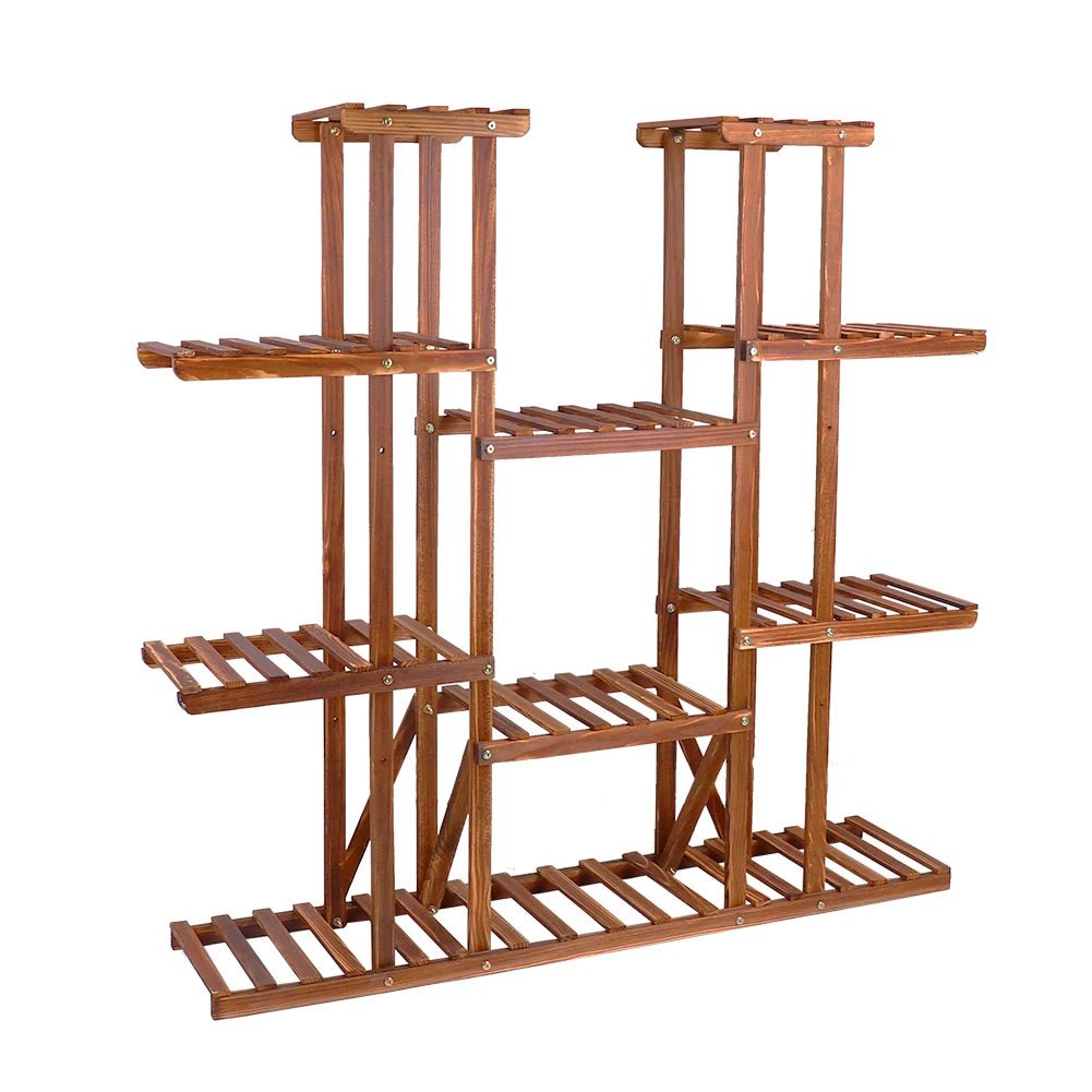 Versatile Wood Flower Rack Plant Stand For Indoor Outdoor