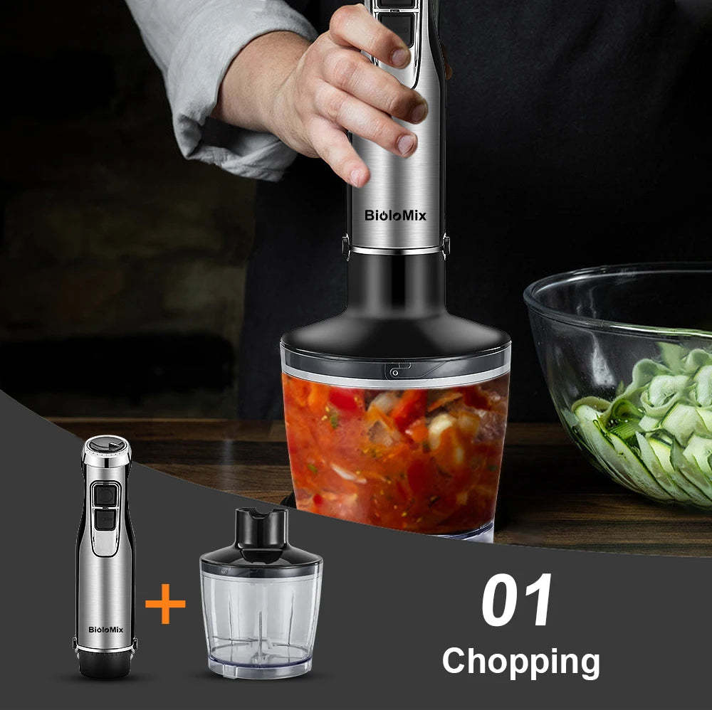 BioloMix 1200W Immersion Blender 4 In 1 With Chopper