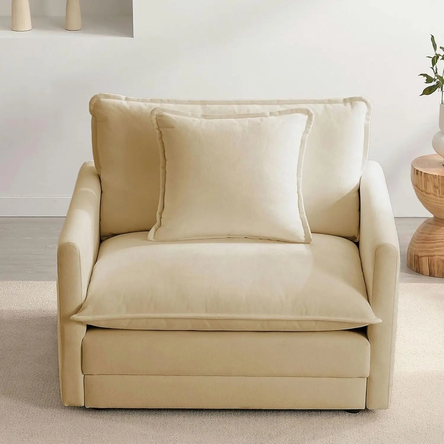 Chenille Oversized Accent Chair With Plush Cloud Comfort