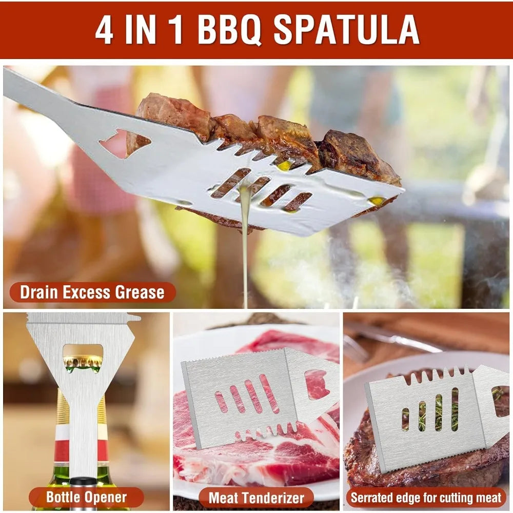122PCS Premium Stainless Steel BBQ Grill Accessories Set