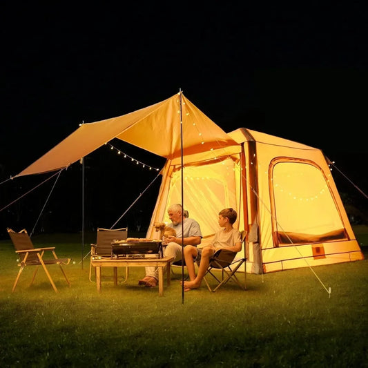 Inflatable Camping Tent – Effortless Setup with Hand Pump and Stove Jack