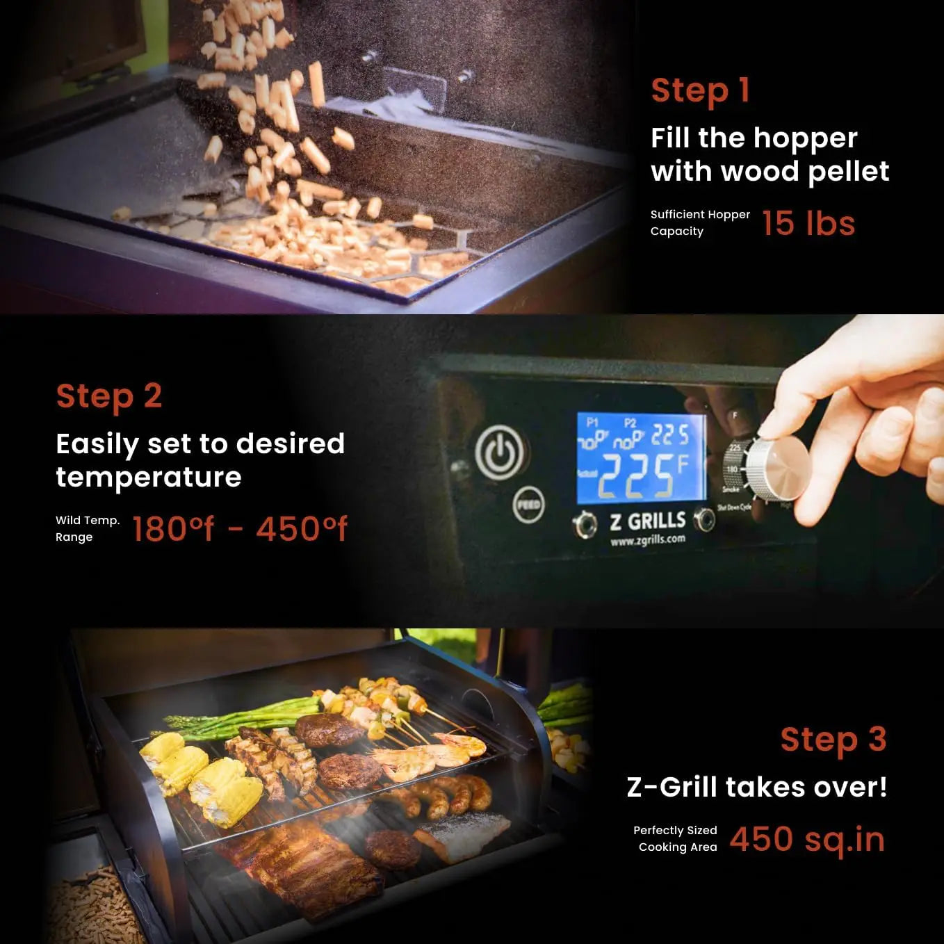 Wood Pellet Grill And Smoker With PID Controller Auto Temp