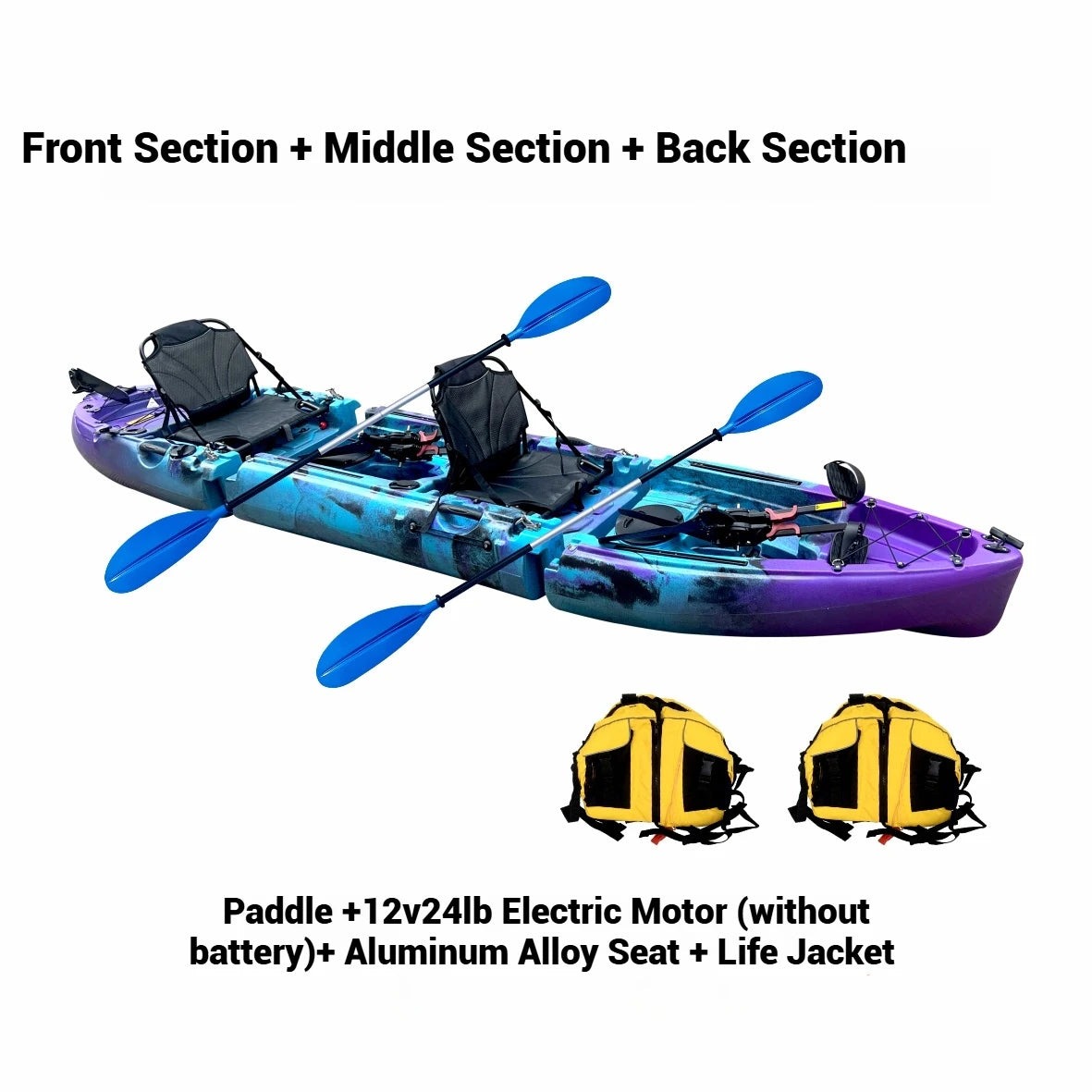 Portable LLDPE Kayak Canoe With Split Shell For Solo Tandem