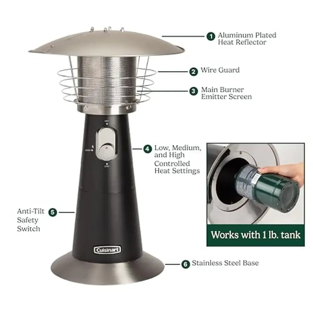 Outdoor Propane Heater 11000 BTU Efficient Patio Heating