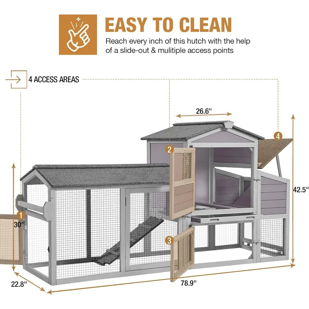 Mobile Chicken Coop With Nesting Box On Casters XL