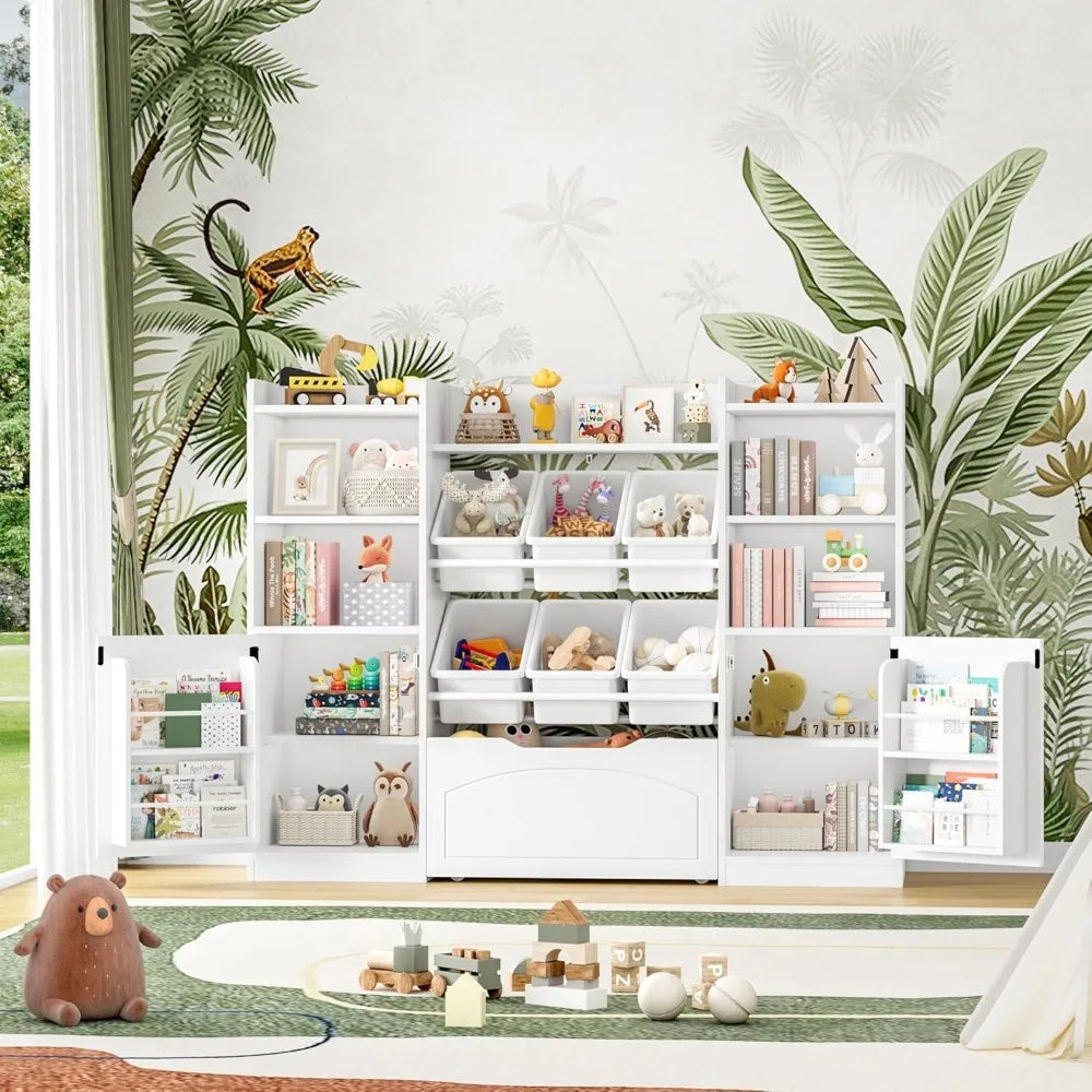 Multifunctional 55 Inch Kids Toy Organizer with Movable Drawer