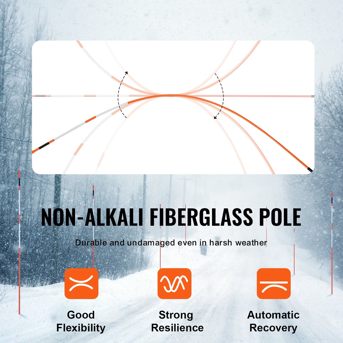 Driveway Markers 48 Inch Fiberglass Poles Reflective