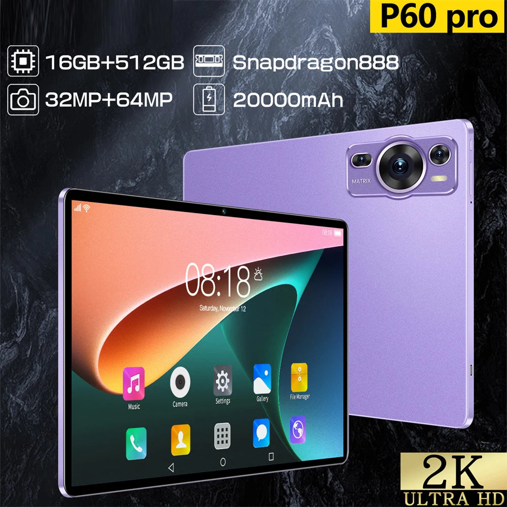 P60 Pro Tablet 10 Inch Android14 5G Long Battery Kids