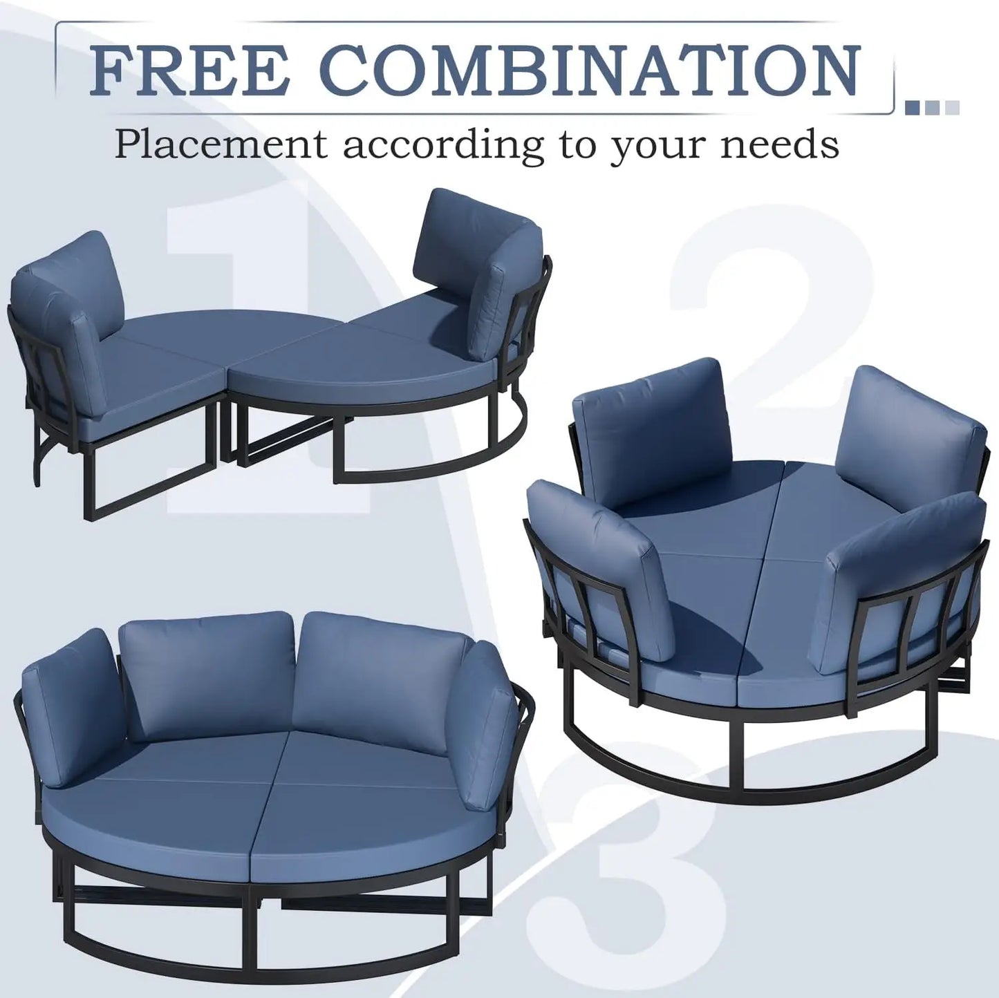Patio Furniture Set Outdoor Daybed With Cushioned Seats