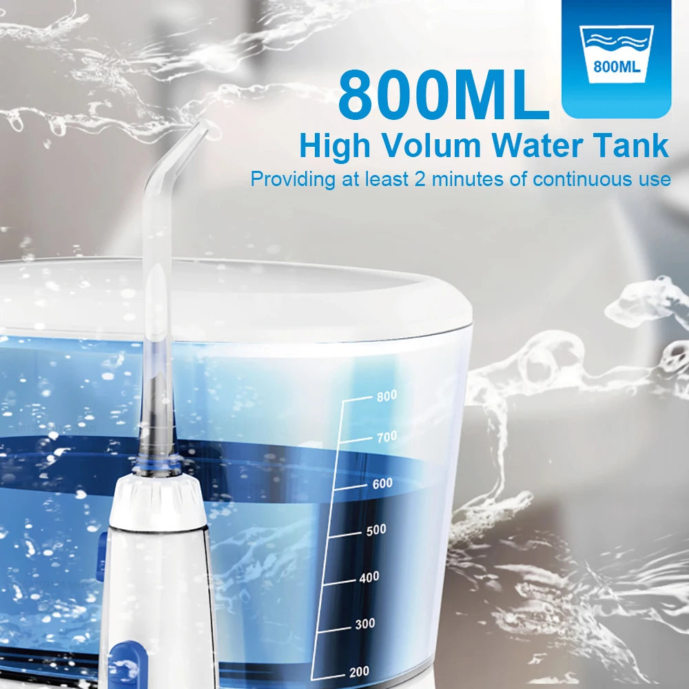 Water Flosser – High Pressure Cleaning with 800ML Capacity and Five Tips