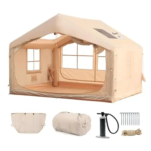Inflatable Tent – Ultra-Quick Setup for 6 to 8 People with 4 Season Durability