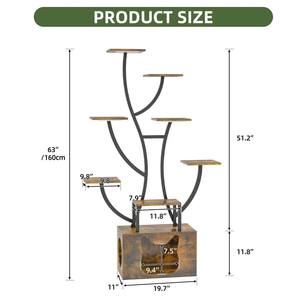 Stylish 8 Tiered Corner Plant Stand with Grow Lights
