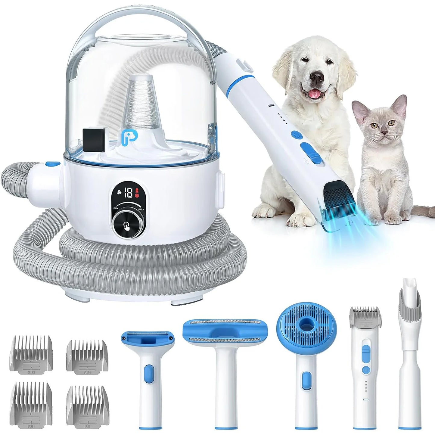 Quiet Pet Grooming Vacuum Kit 2L For Hair Removal Pro