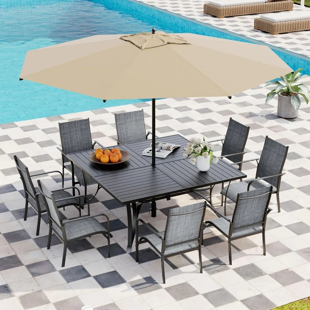 Elegant 9 Piece Patio Dining Set for Stylish Outdoor Gatherings