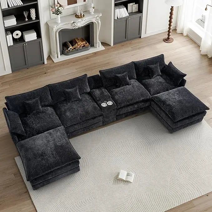 Cloud Couch Modular Gray Sectional With Chenille Comfort