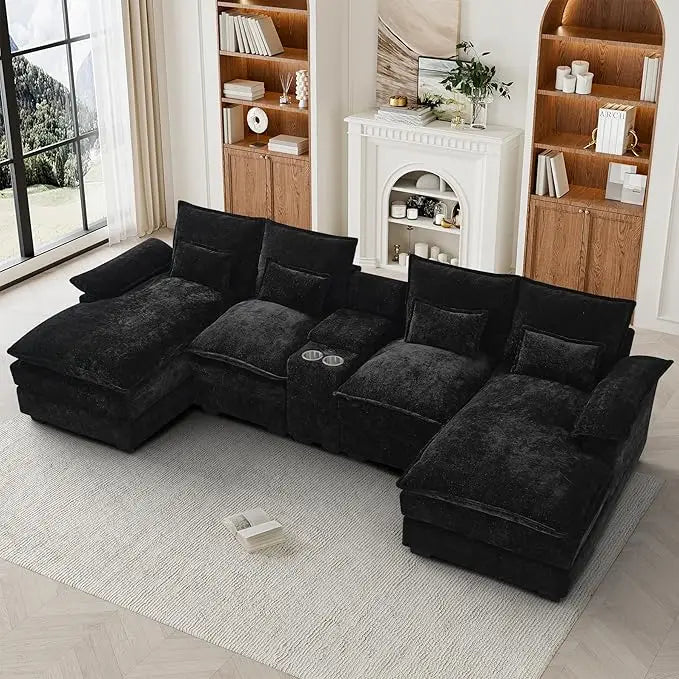 Cloud Couch Modular Gray Sectional With Chenille Comfort
