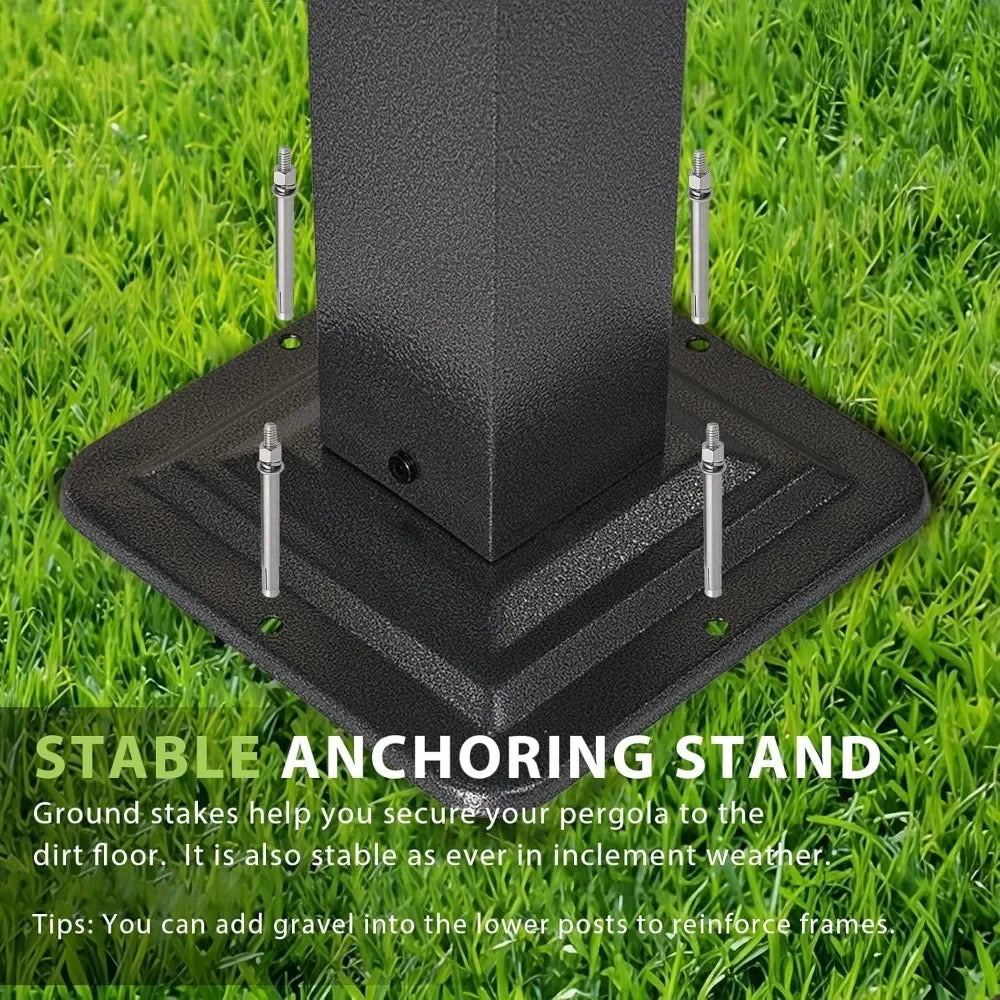 Outdoor Pergola With Adjustable Roof And Brown Shade Cover