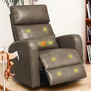 DAFIFY Oversized Swivel Rocker Recliner with Massage and USB Charging