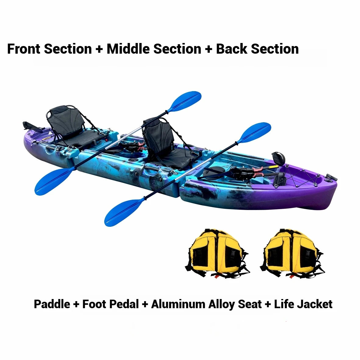 Portable LLDPE Kayak Canoe With Split Shell For Solo Tandem