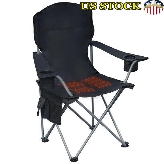 Heated Camp Chair Portable Foldable With Three Temperature Settings