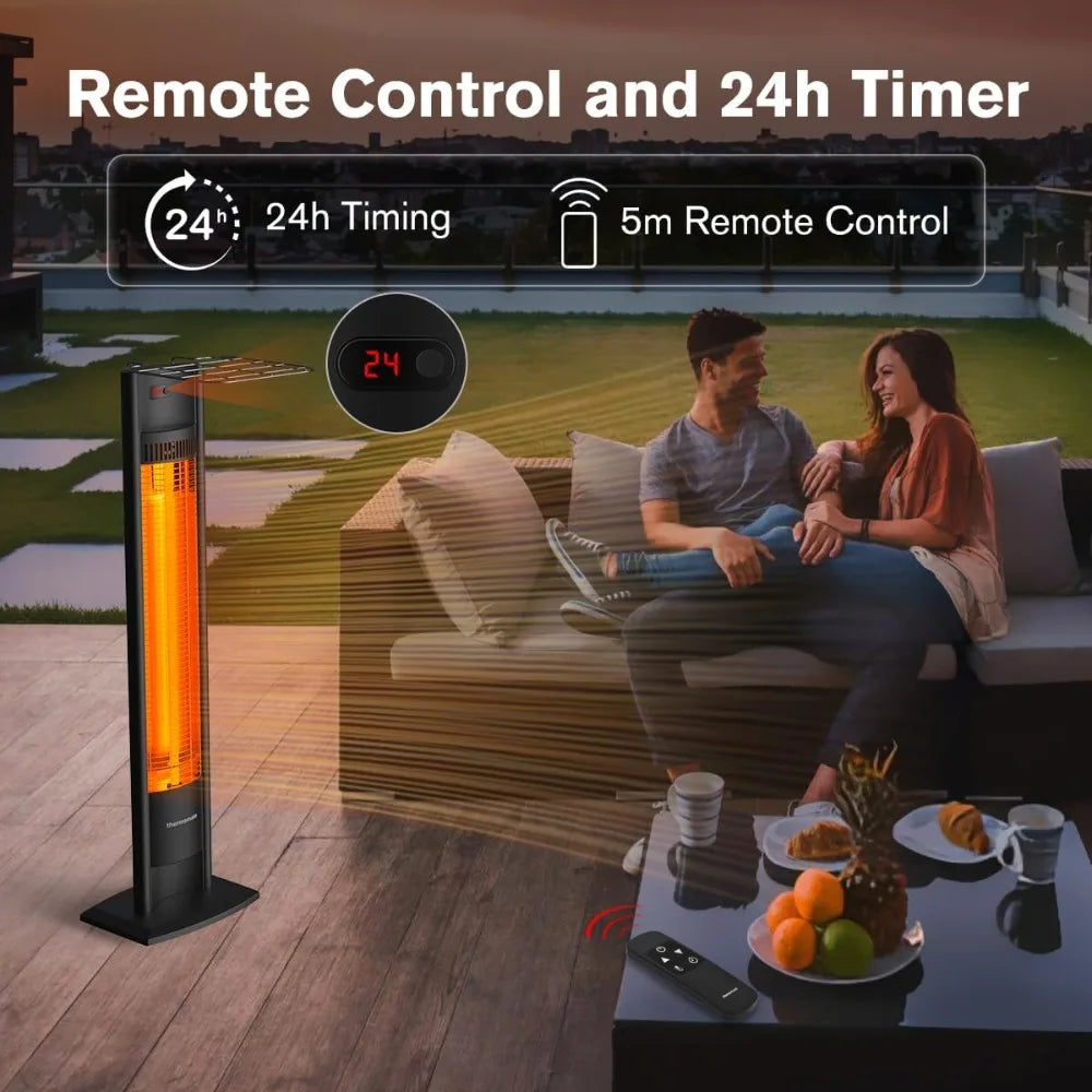 Outdoor Electric Patio Heater With Remote And Timer