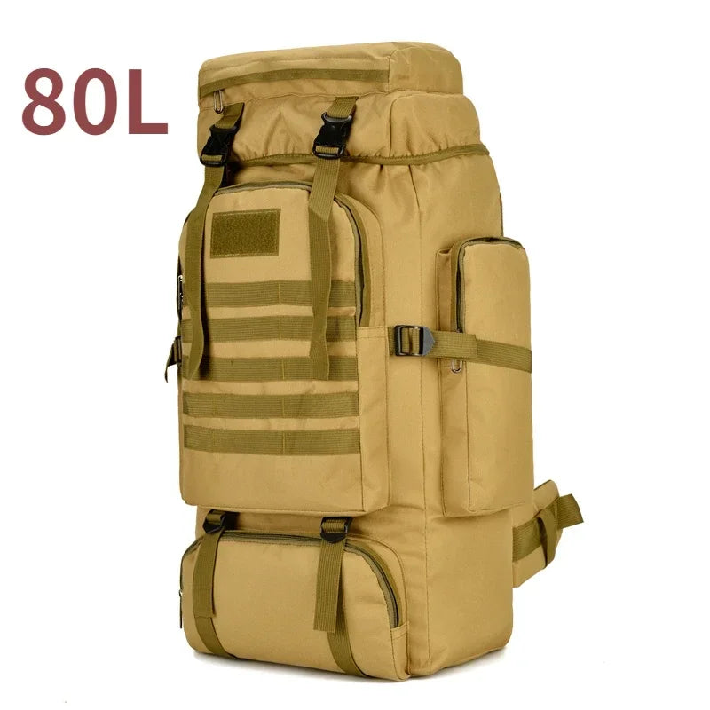 Versatile 80L Tactical Mountaineering Backpack for Outdoor Adventures