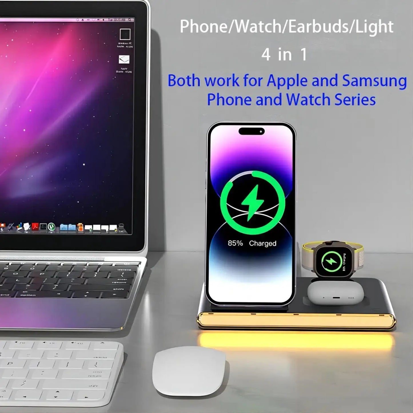 Fast Wireless Charger Station 30W PD for Phones and Watches