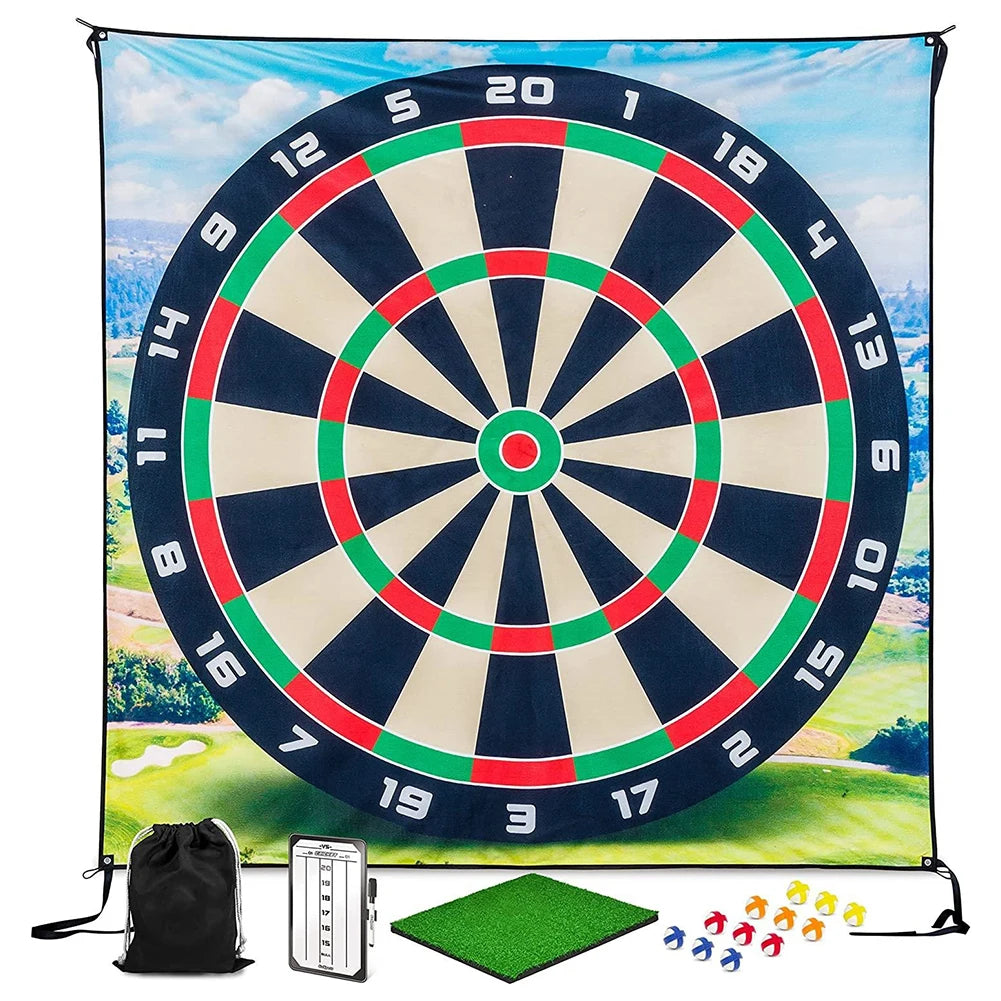 Golf Chipping Game Mat With 12 Balls For Home Practice