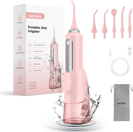 SEJOY Water Flosser for Teeth Irrigator Teeth Whitening Tool Portable Water Pick Personal Care Appliances Dental Teeth Cleaner