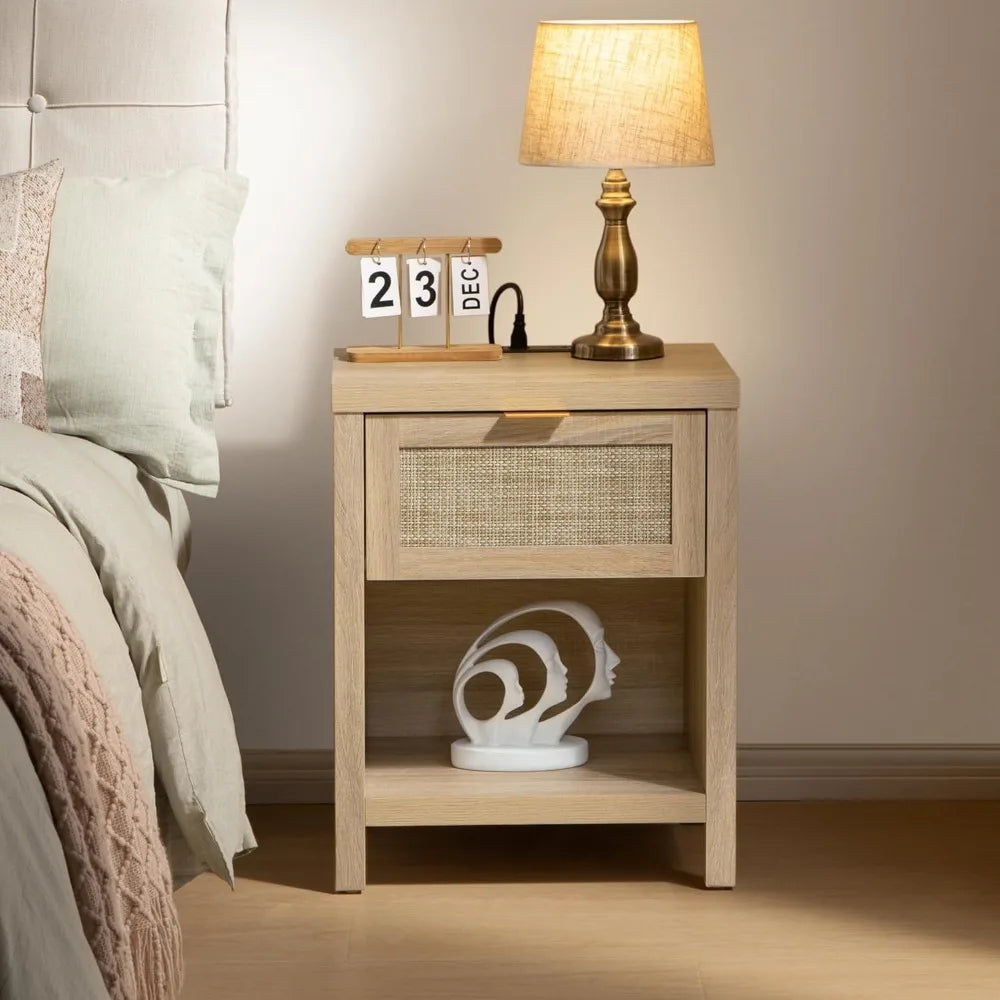 Boho Living Set of 2 Charging Tables with USB Ports
