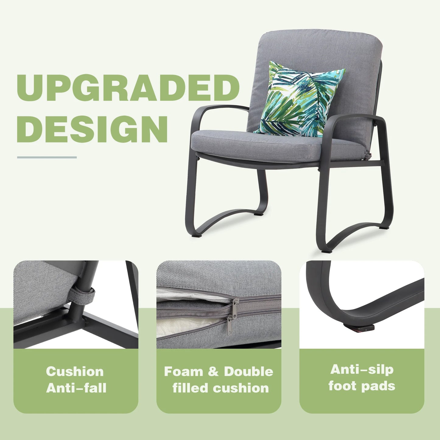 NAGA BAHNA Comfortable Wicker Rocking Bistro Set