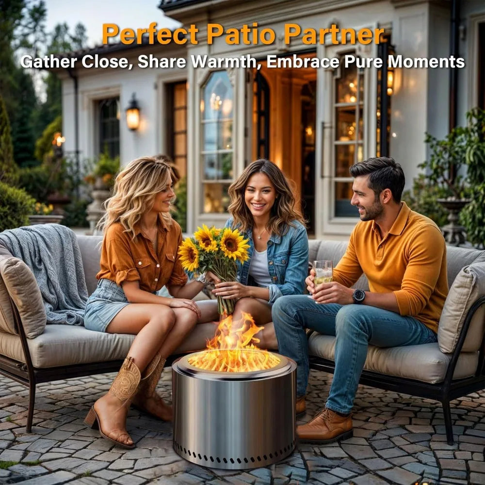 Stainless Steel Outdoor Fire Pit Smokeless Wood Burner