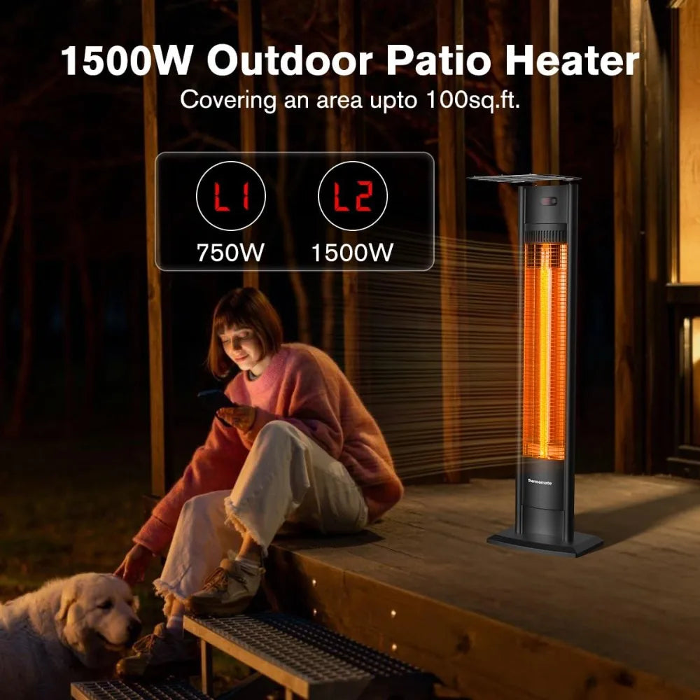 Outdoor Electric Patio Heater With Remote And Timer