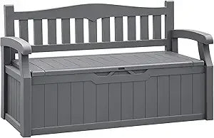 80 Gallon Outdoor Storage Bench with Lockable Hidden Storage
