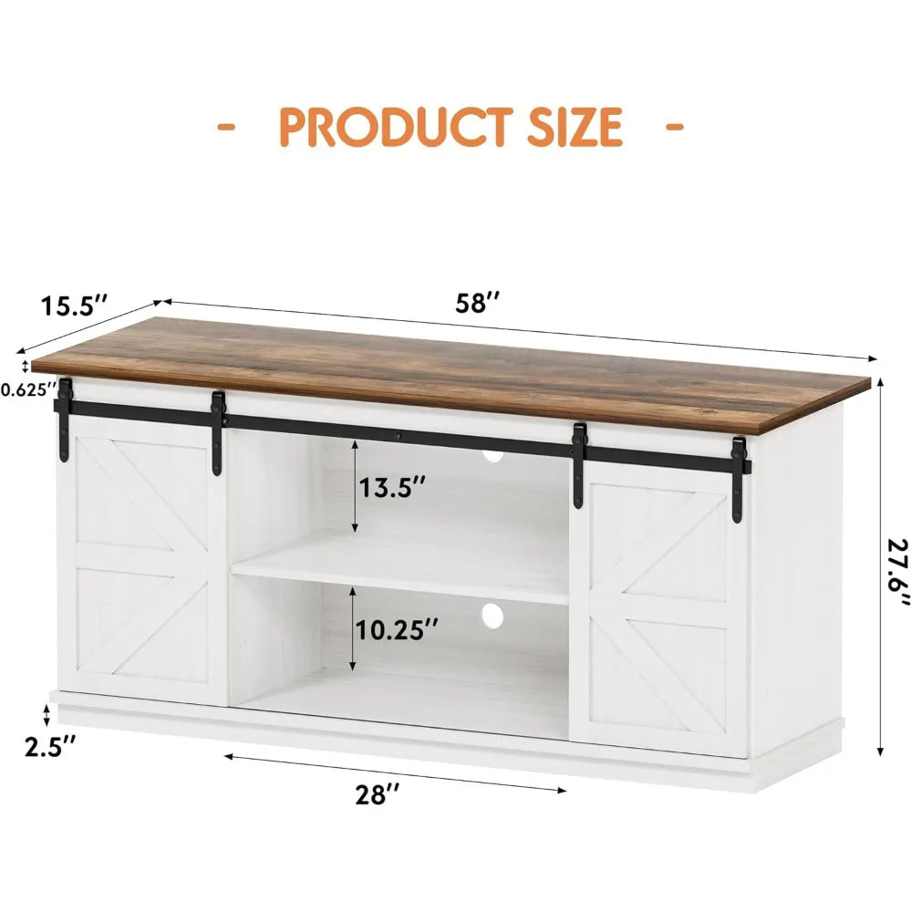 Farmhouse Sideboard Buffet Cabinet With Sliding Doors