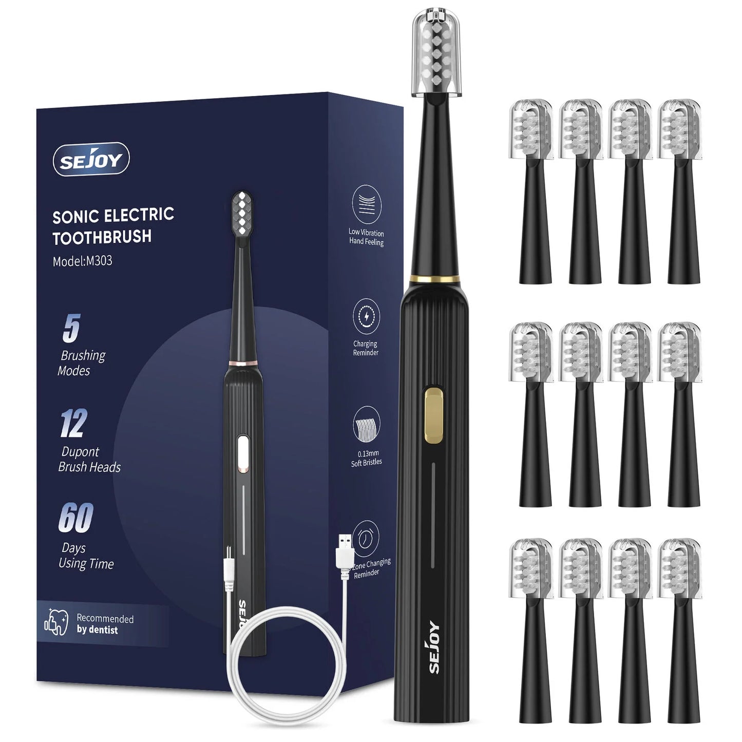 SEJOY USB Rechargeable Dental Water Flosser with 5 Modes