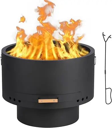 Smokeless 26 Inch Wood Burning Fire Pit With Low Smoke Design