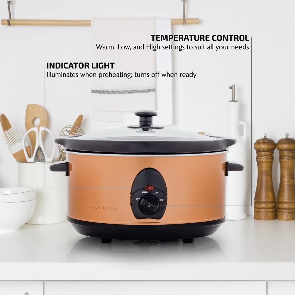 Electric Slow Cooker 3.7 Quart with Easy Cleanup Ceramic Pot