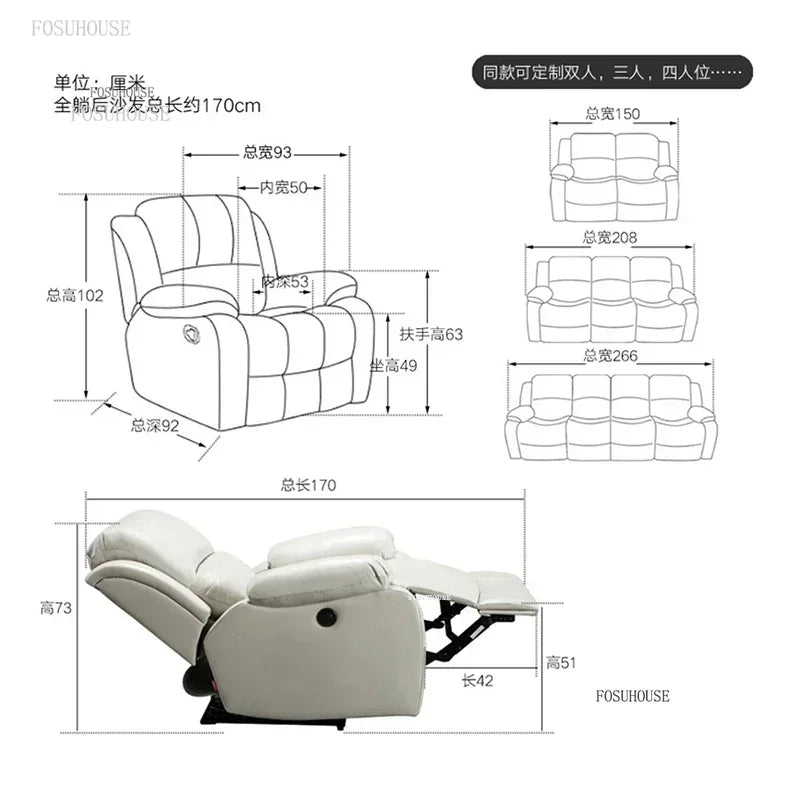 ComfortPro Multifunctional Reclining Sofa with Electric Rocking Feature