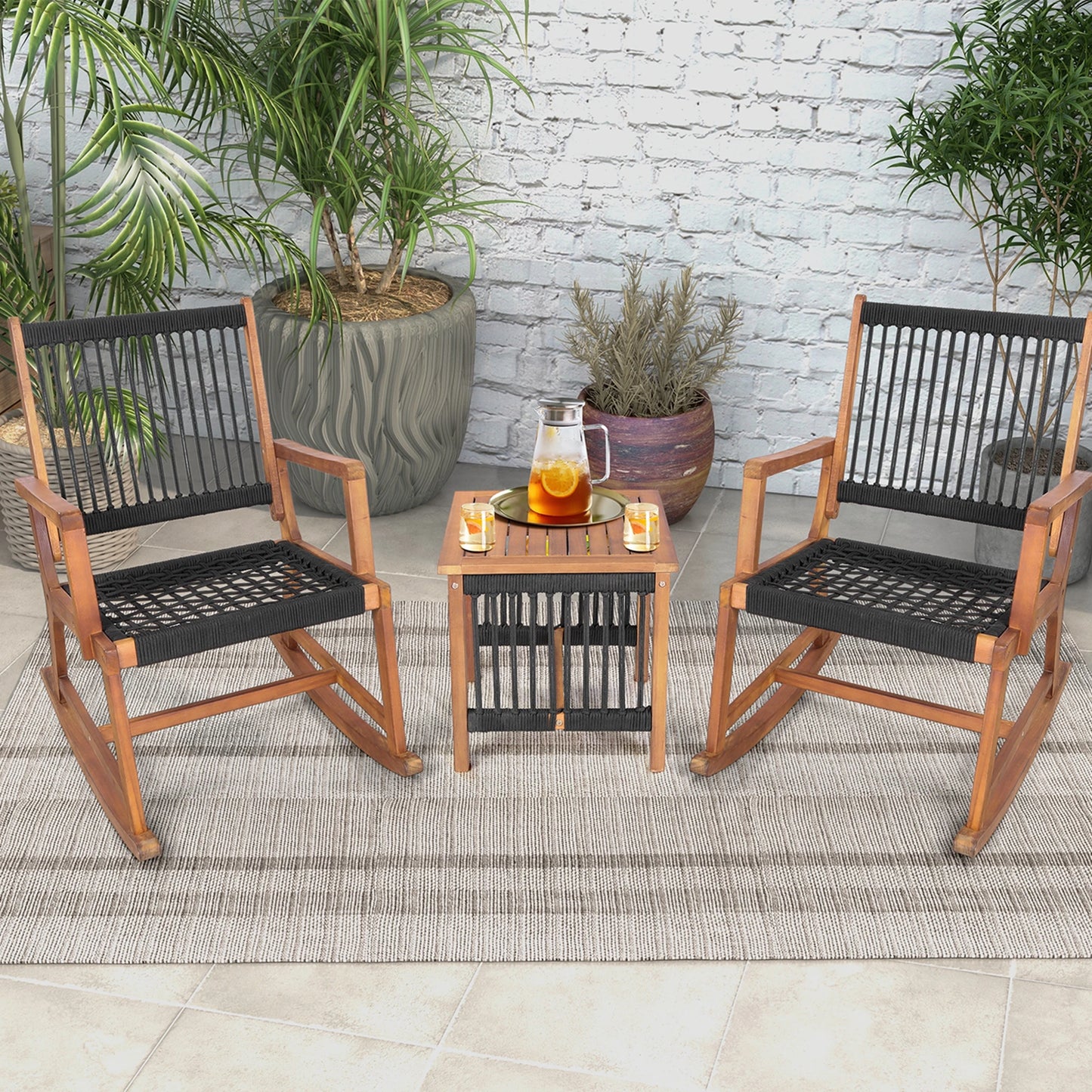 Acacia Wood Bistro Set for Stylish Outdoor Relaxation