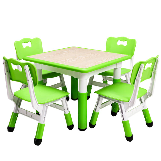 Height Adjustable Kids Table and Chairs for Ages 3 8
