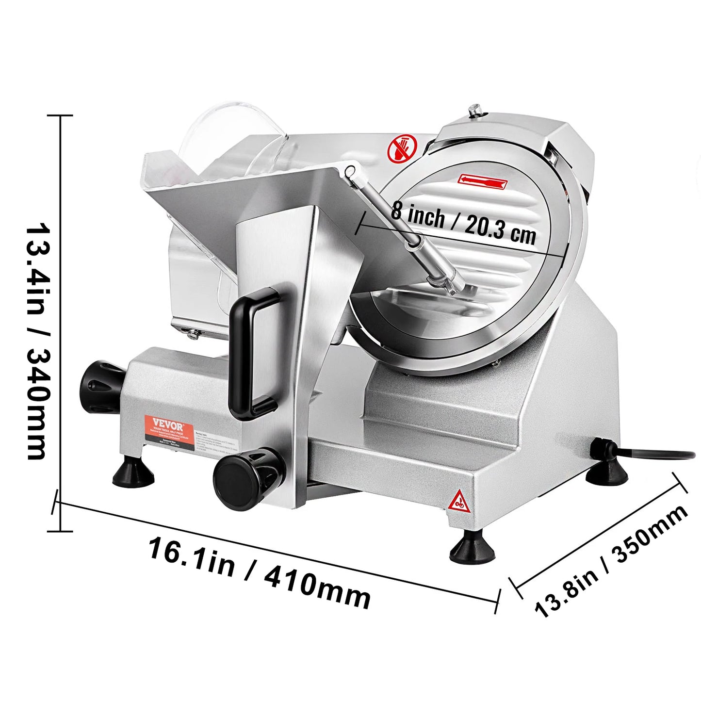VEVOR 8 Inch Meat Slicer with Adjustable Thickness for Home and Commercial Use