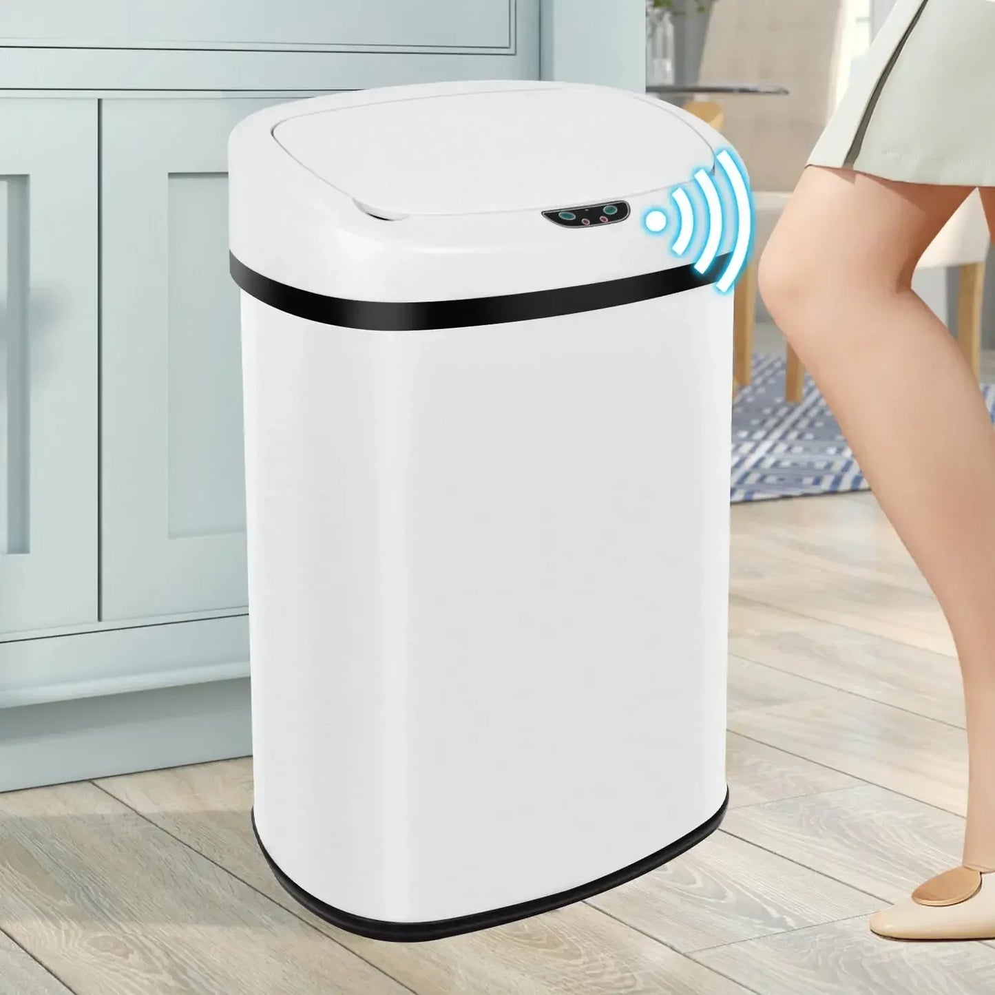 Mozhou 13 Gallon Kitchen Trash Can with Touch Free Sensor