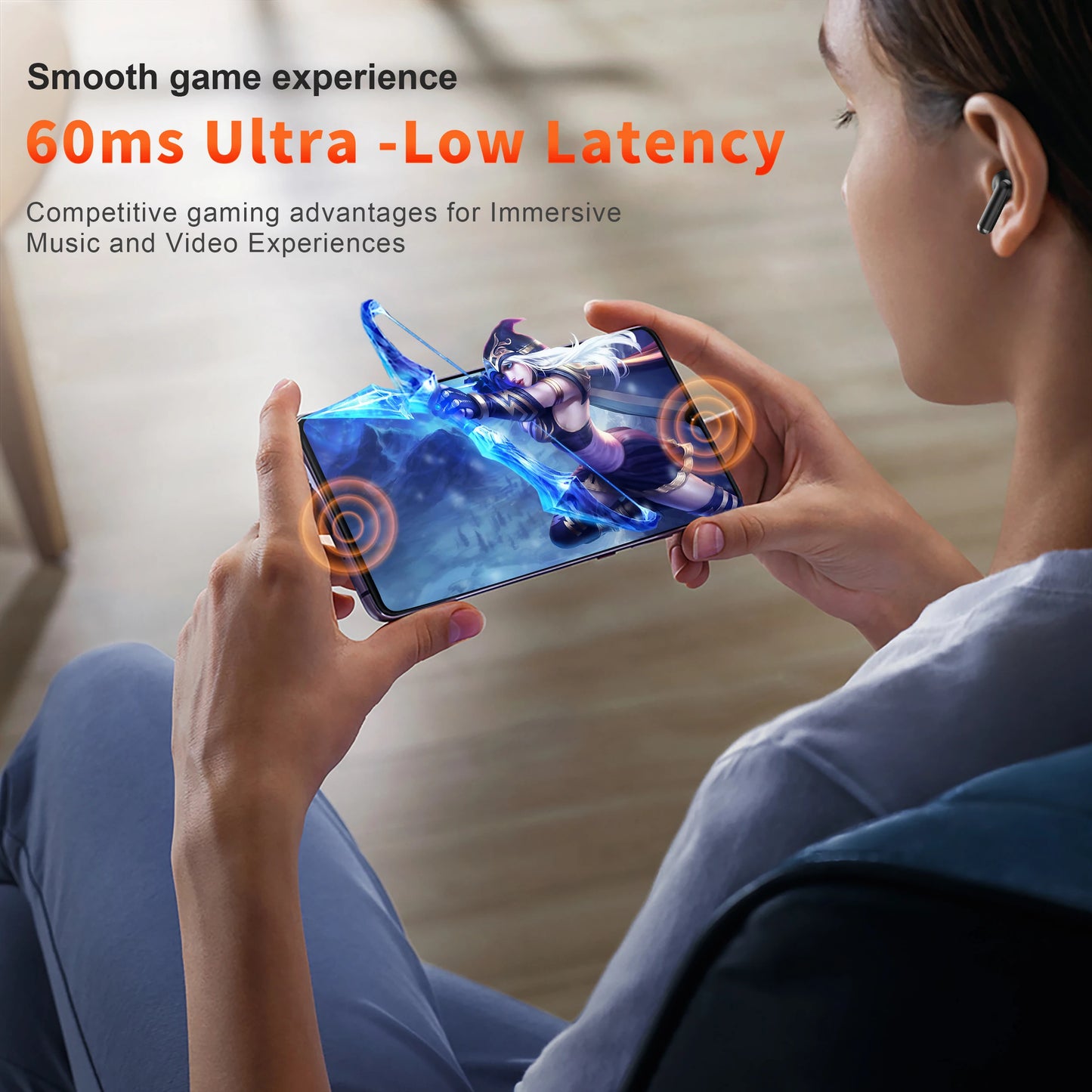QERE E28 Wireless Headphones with Bluetooth 5.3 and Low Latency