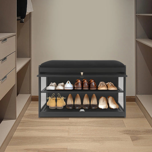 Entryway Shoe Bench Cushioned Modern Hallway Stool Design