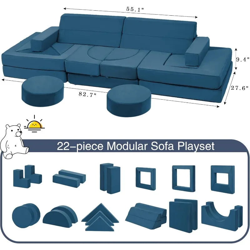 Modular Kids Play Couch Set For Creative Learning Fun