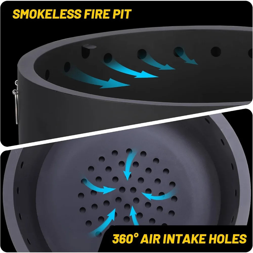 Smokeless 26 Inch Wood Burning Fire Pit With Low Smoke Design