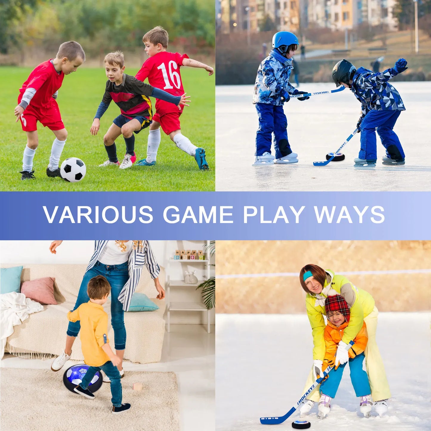 Hover Soccer Ball Set for Kids - 2-in-1 Indoor Outdoor Fun